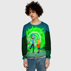 Свитшот мужской Рик и Барт Симпсон, цвет: 3D-меланж — фото 2