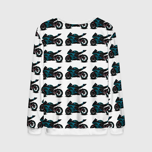 Мужской свитшот Motorbike blue / 3D-Белый – фото 2