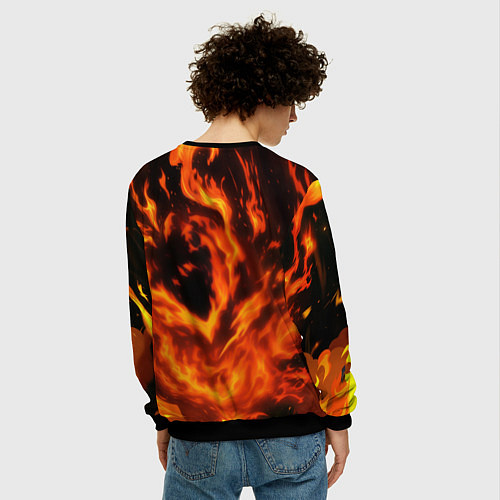 Мужской свитшот Пламенная бригада пожарных - Артур Бойл / 3D-Черный – фото 4