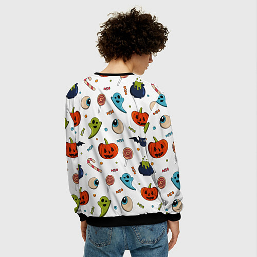 Мужской свитшот Halloween pumpkin show / 3D-Черный – фото 4