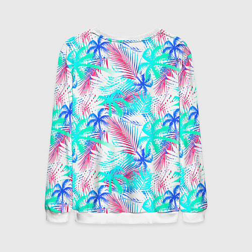 Мужской свитшот Palm blue light blue / 3D-Белый – фото 2