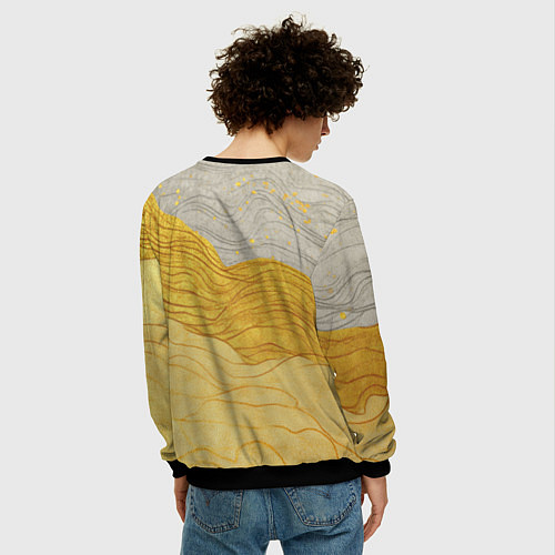 Мужской свитшот Lana Del Rey с гитарой / 3D-Черный – фото 4