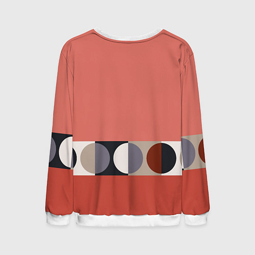 Мужской свитшот Луна Малевича розовый томат / 3D-Белый – фото 2