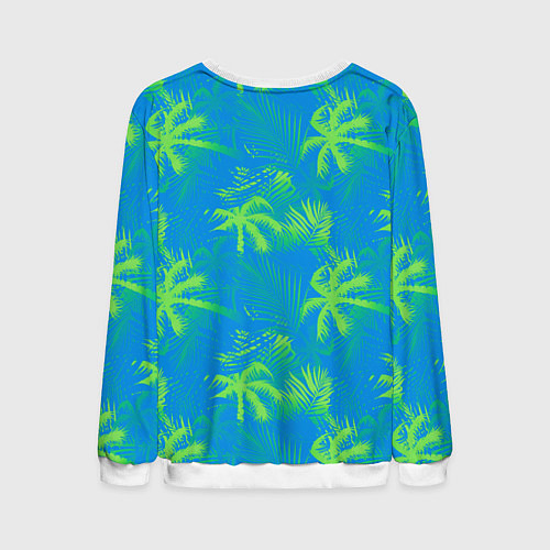 Мужской свитшот Palm light green light blue / 3D-Белый – фото 2