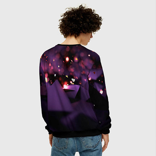 Мужской свитшот Lana Del Rey в фиолетовых облаках / 3D-Черный – фото 4