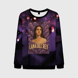 Свитшот мужской Lana Del Rey в фиолетовых облаках, цвет: 3D-черный