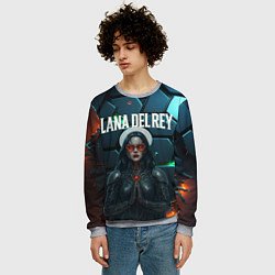 Свитшот мужской Lana Del Rey в стиле киберпанка, цвет: 3D-меланж — фото 2