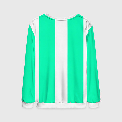 Мужской свитшот Color turquoise white line / 3D-Белый – фото 2