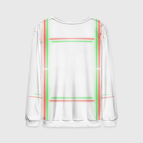 Мужской свитшот Neon light green red / 3D-Белый – фото 2