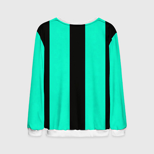 Мужской свитшот Color light blue white line / 3D-Белый – фото 2