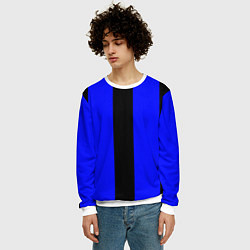 Свитшот мужской Color blue black stripes, цвет: 3D-белый — фото 2
