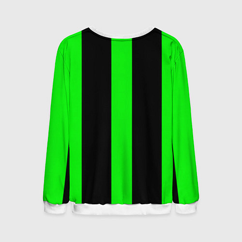 Мужской свитшот Color green black lines / 3D-Белый – фото 2