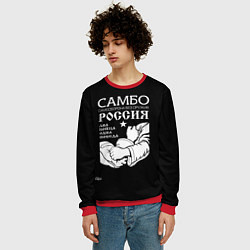 Свитшот мужской Самбо - два байца одна победа, цвет: 3D-красный — фото 2