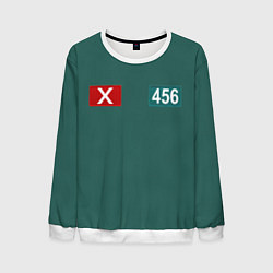 Свитшот мужской Игра кальмара 456, цвет: 3D-белый