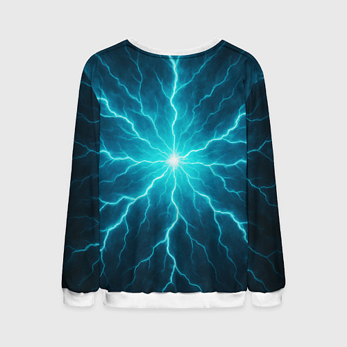 Мужской свитшот Демонический электросамурай / 3D-Белый – фото 2