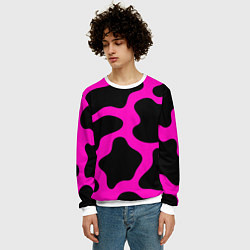 Свитшот мужской Розовая коровья расцветка, цвет: 3D-белый — фото 2