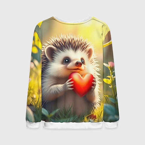 Мужской свитшот Милаха ёжик влюблён / 3D-Белый – фото 2