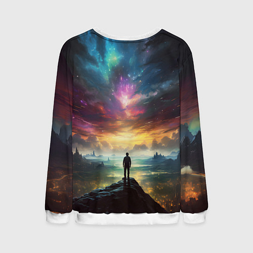 Мужской свитшот Shocking the cosmos / 3D-Белый – фото 2