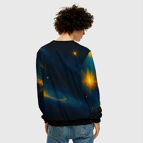 Мужской свитшот Пространство Вселенной / 3D-Черный – фото 4
