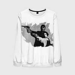 Свитшот мужской Леон рисунок, цвет: 3D-белый