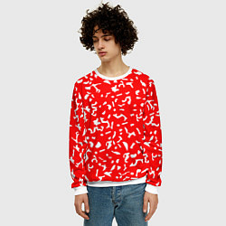 Свитшот мужской Красный яркий камуфляж, цвет: 3D-белый — фото 2