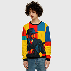 Свитшот мужской Гангстер поп-арт, цвет: 3D-черный — фото 2