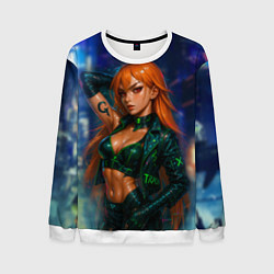 Свитшот мужской Нами киберпанк реализм, цвет: 3D-белый