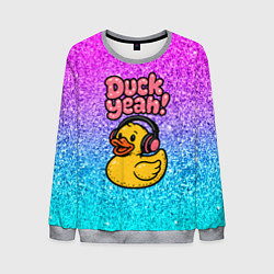 Мужской свитшот Duck yeah - утка в наушниках