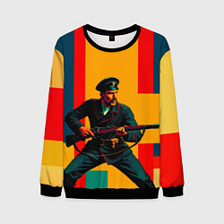Свитшот мужской Белогвардеец поп-арт, цвет: 3D-черный