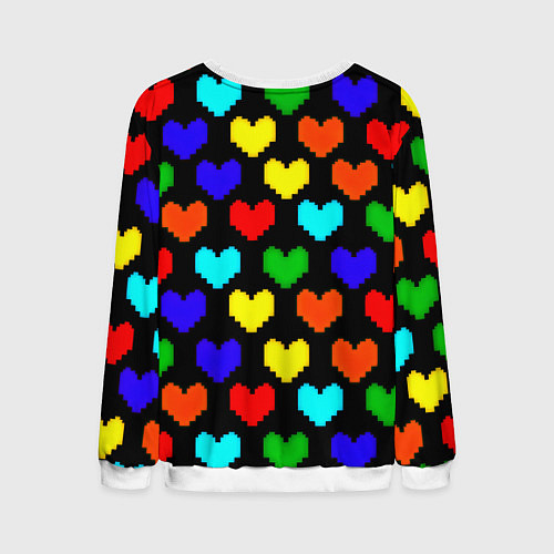 Мужской свитшот Doom love pixel pattern / 3D-Белый – фото 2