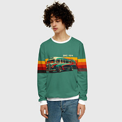 Свитшот мужской Ретро автобус ЗИС-154 поп-арт, цвет: 3D-белый — фото 2