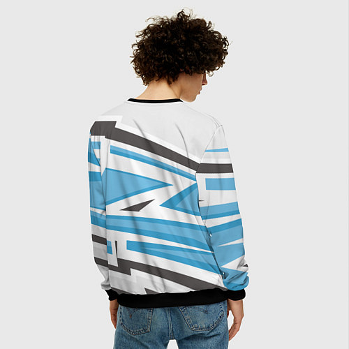 Мужской свитшот Если Саня опоздал значит так надо / 3D-Черный – фото 4