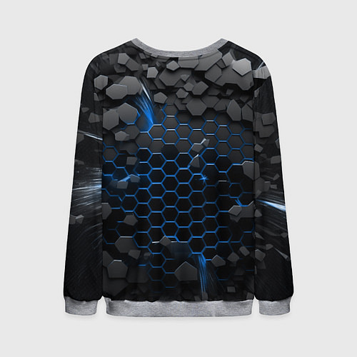 Мужской свитшот Саня держит удар - щит / 3D-Меланж – фото 2