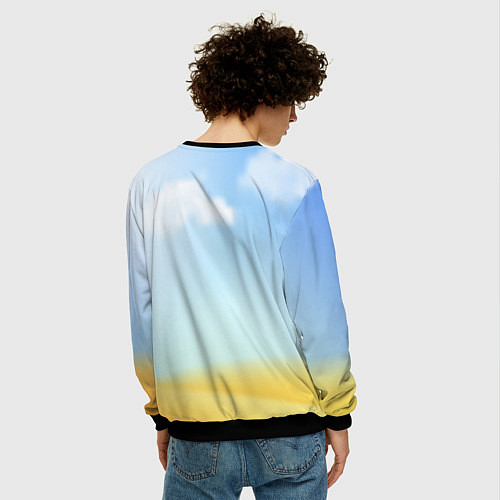 Мужской свитшот Саня не напрягается - все само решается / 3D-Черный – фото 4