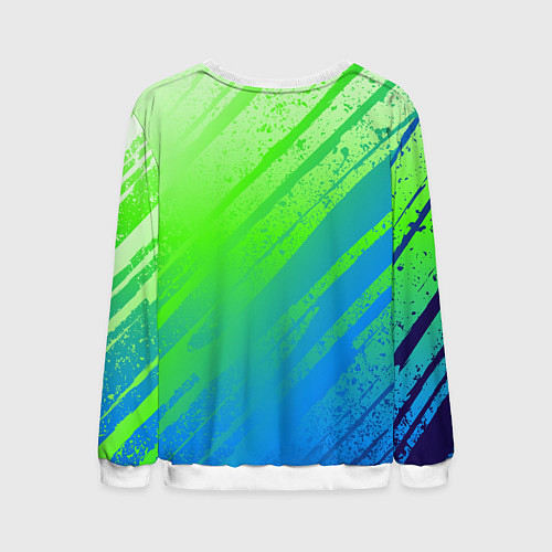 Мужской свитшот Саня всегда на высоте - горы и небоскреб / 3D-Белый – фото 2