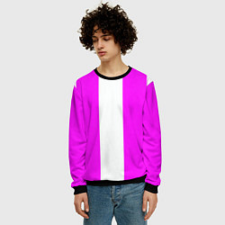 Свитшот мужской Color white and pink, цвет: 3D-черный — фото 2