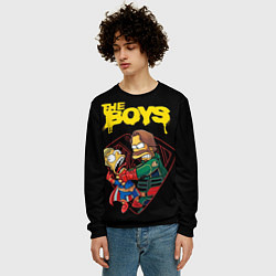Свитшот мужской Simpsons - the boys, цвет: 3D-черный — фото 2