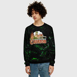 Свитшот мужской Город Саратов Россия, цвет: 3D-черный — фото 2