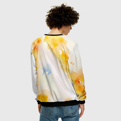 Мужской свитшот Ведьмак нарисованный красками / 3D-Черный – фото 4