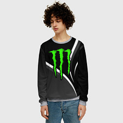 Свитшот мужской Monster energy - monochrome, цвет: 3D-меланж — фото 2