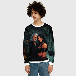 Свитшот мужской Йеннифэр и Геральт снова вместе, цвет: 3D-белый — фото 2
