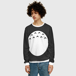 Свитшот мужской Тоторо живот, цвет: 3D-белый — фото 2