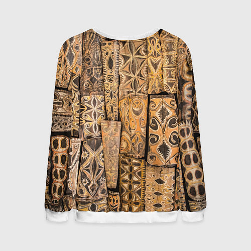 Мужской свитшот Узоры Африки / 3D-Белый – фото 2