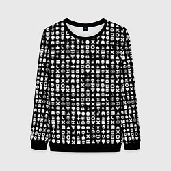 Свитшот мужской Любовь смерть и роботы, глитч символ паттерн, цвет: 3D-черный