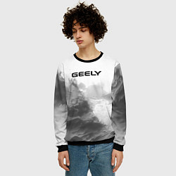 Свитшот мужской Geely на сером абстрактном фоне, цвет: 3D-черный — фото 2