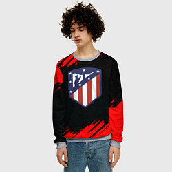 Свитшот мужской Атлетико Мадрид красные краски, цвет: 3D-меланж — фото 2