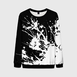 Свитшот мужской Взрывная белая краска на чёрном, цвет: 3D-черный
