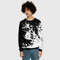 Свитшот мужской Взрывная белая краска на чёрном, цвет: 3D-черный — фото 2