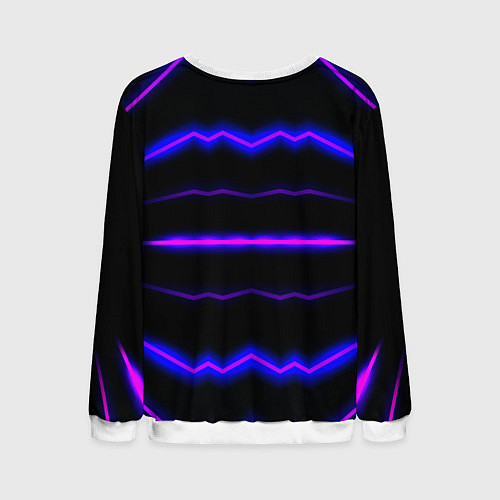 Мужской свитшот Color multicoloured neon stripes / 3D-Белый – фото 2