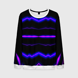 Свитшот мужской Color multicoloured neon stripes, цвет: 3D-белый